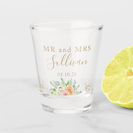 Mr. und Mrs. Wedding erröten Gold für eine Idee Schnapsglas