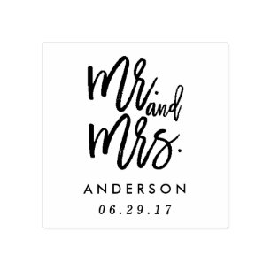 Mr. und Mrs. Wedding Gummistempel