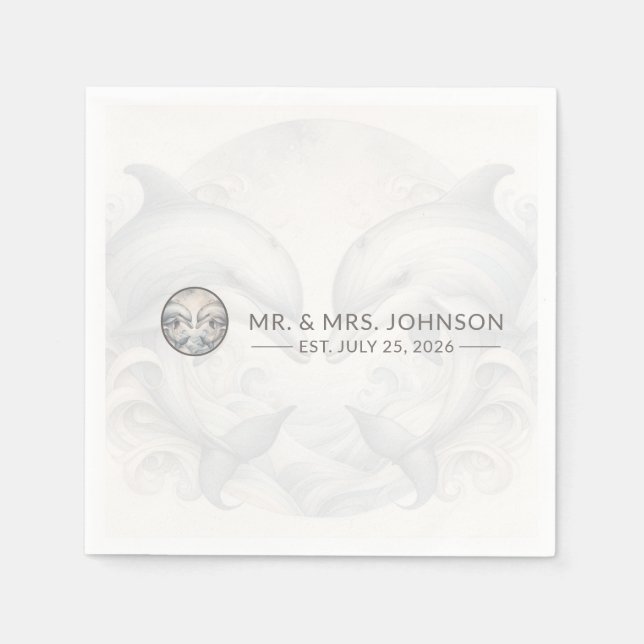 Mr. und Mrs. Wedding Serviette (Vorderseite)