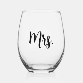 Mr. und Mrs. Wedding Weinglas Ohne Stiel