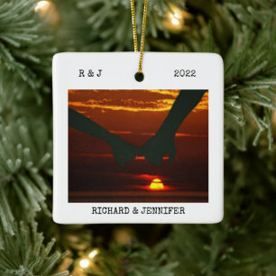 mr und mrs Wedding Zwei seitliche 2 Foto modern Keramikornament