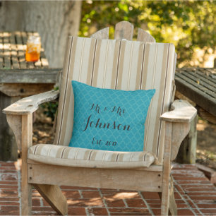 Mr. Wedding Pillow Türkise & Aquamarin Blue Kissen Für Draußen