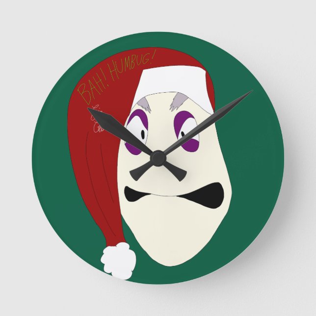 Mr. Williams Bah Humbug xmas Runde Wanduhr (Vorderseite)
