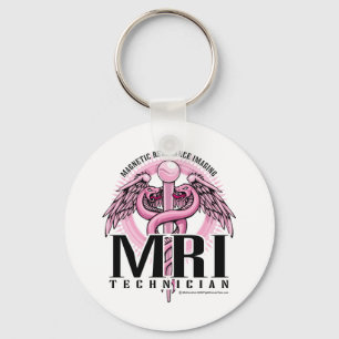 MRI rosa Caduceus Schlüsselanhänger