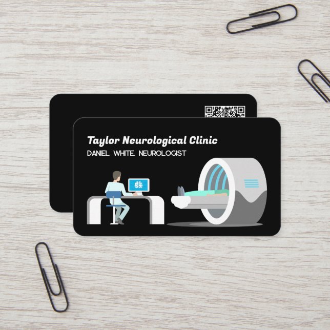 MRI Tomographie QR Visitenkarte (Vorderseite/Rückseite Beispiel)