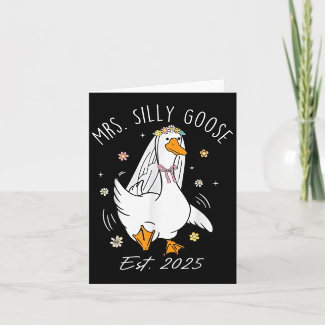 Mrs Albern Goose Couple Matching Wedding Funny Bri Karte (Vorderseite)