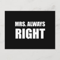 Mrs Always Right Funny Couple Set