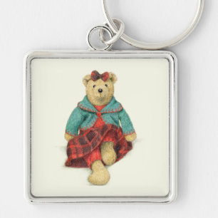 MRS. BEAR Premium Square Schlüsselanhänger
