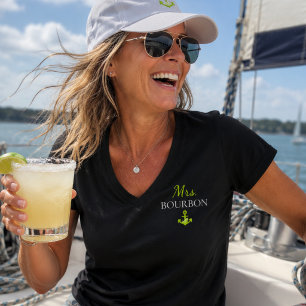 Mrs. Bourbon Hochzeitsjubiläum Nautical Segeln T-Shirt