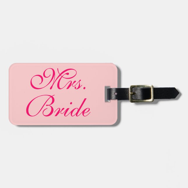 Mrs Bride Customized Wedding Flitterwochen Gepäckanhänger (Vorderseite horizontal)