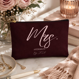Mrs Bride Elegante Neuvermählte Personalisiert Zubehörtasche