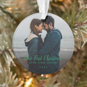 Mrs. Christmas First Verheiratet Double Sided Foto Ornament