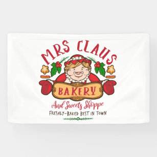 Mrs. Claus Bakery Christmas North Pole Banner