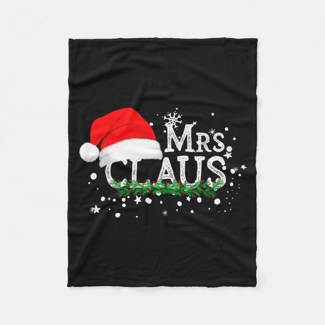 Mrs Claus Christmas Couples Matching Her Xmas Paja Fleecedecke (Vorderseite)
