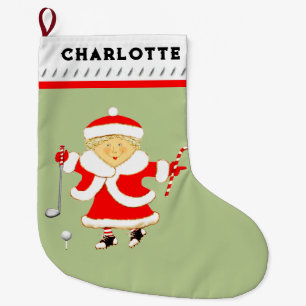 Mrs. Claus Golferin Großer Weihnachtsstrumpf