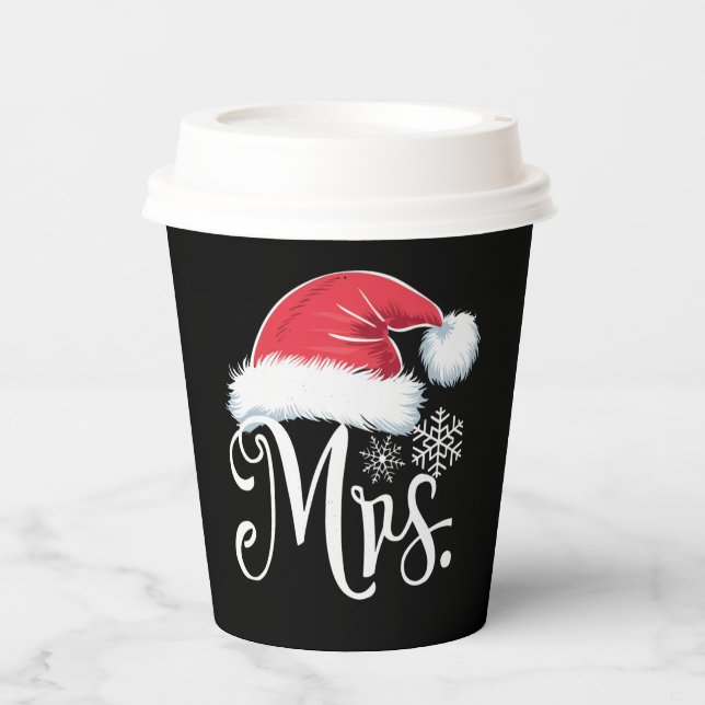 Mrs Claus Paples Matching Christmas Pajamas Santa Pappbecher (Vorderseite)