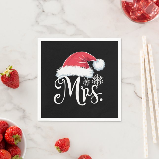 Mrs Claus Paples Matching Christmas Pajamas Santa Serviette (Beispiel)