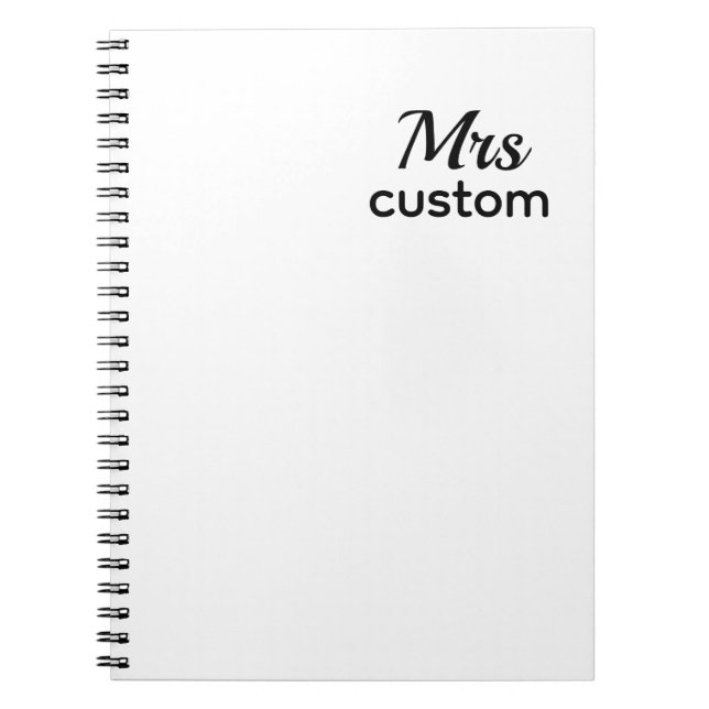 Mrs. Custom Notebook – Personalized Name Notizblock (Vorderseite)