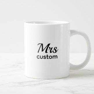 Mrs Custom Personalized Name Mug–Classic Minimalis Jumbo-Tasse