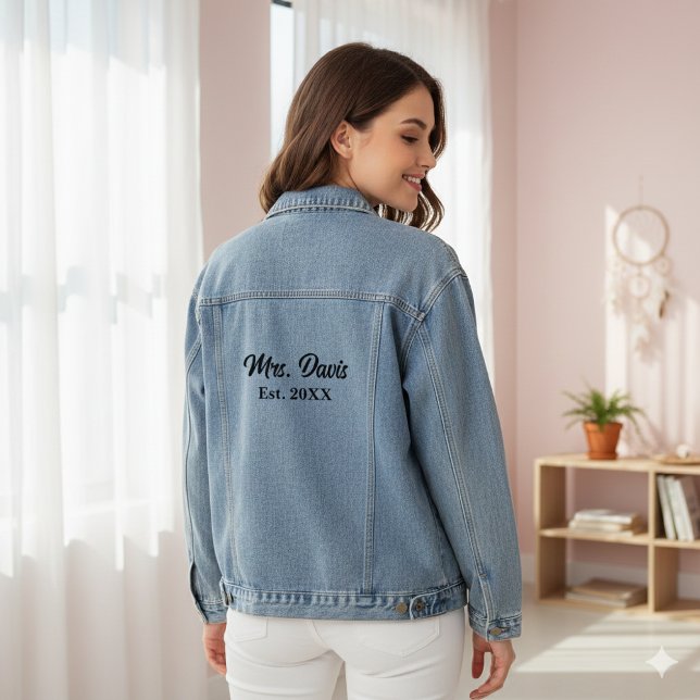 Mrs. Davis Established Year Denim Jacket (Créateur téléchargé)