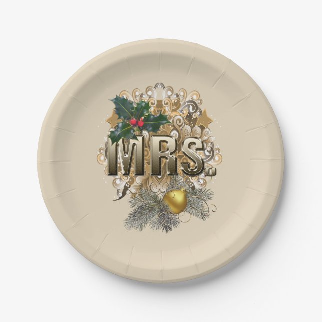 MRS. Erste Weihnachtsfeier Pappteller (Vorderseite)
