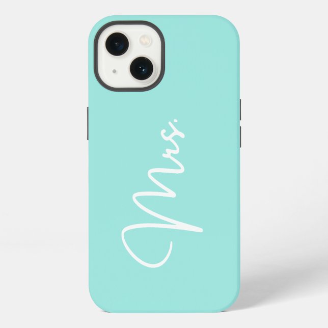 "Mrs.", Fall Turquoise iPhone Hülle (Rückseite)