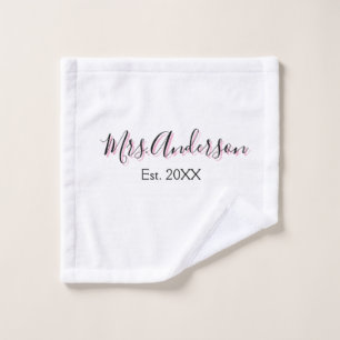 Mrs. Familienname Vorname schwarz pink est Jahr mo Waschlappen