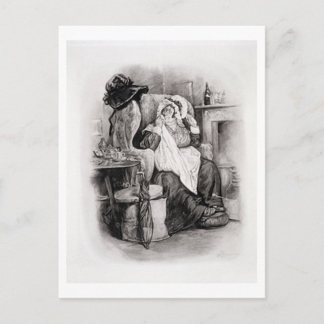 Mrs Gamp, from 'Charles Dickens: A Gossip about hi Postkarte (Vorderseite)