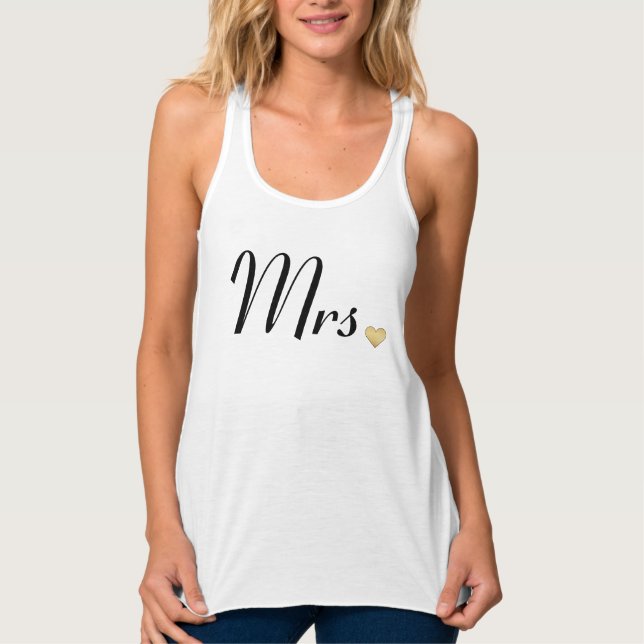 Mrs Gold Heart Angepasst Tank Top (Vorderseite)