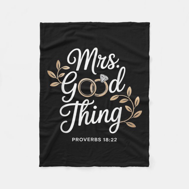 Mrs Good Thing Christian Proverbs Christian Couple Fleecedecke (Vorderseite)