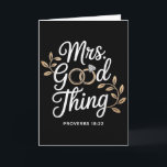 Mrs Good Thing Christliche Sprüche Christliches Pa Karte<br><div class="desc">Mrs Good Thing Christliche Sprüche Christliche Paare</div>