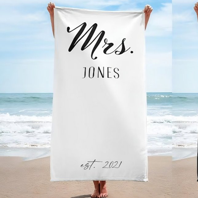 Mrs. Honeymoon Geschenk , Just Married Custom Gesc Strandtuch (Von Creator hochgeladen)