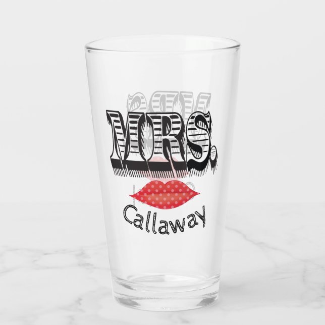 Mrs Immer Right Bride Wedding Funny Glas (Rückseite)