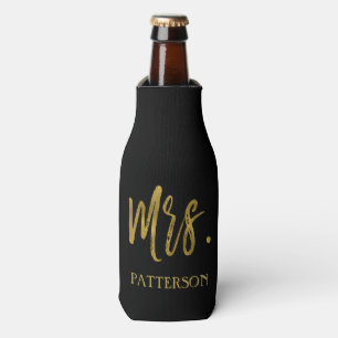 Mrs Last Name Gold Foil Flasche Cooler Flaschenkühler