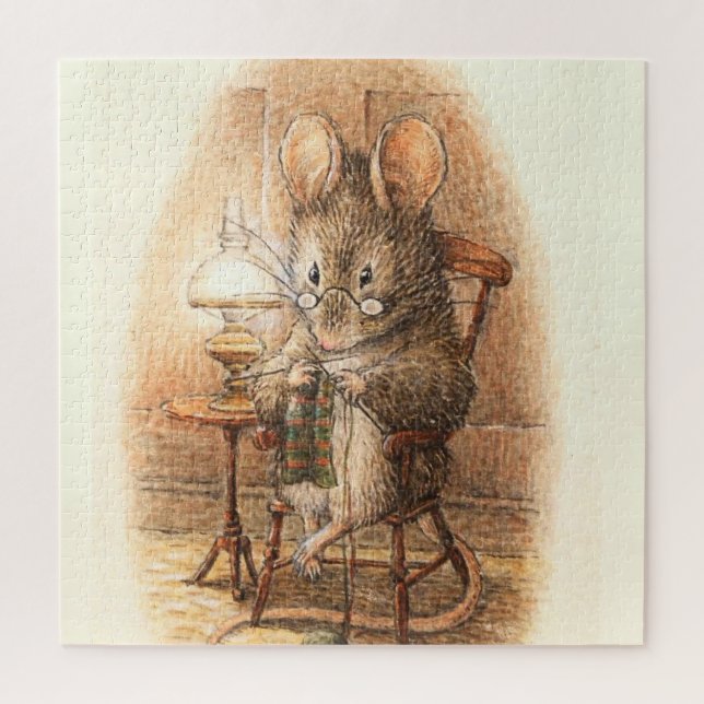 "Mrs Mouse Knitting" von Beatrix Potter (Vertikal)