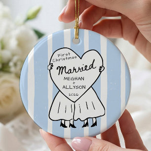 Mrs & Mrs Erstes Weihnachten Verheiratet Ornament