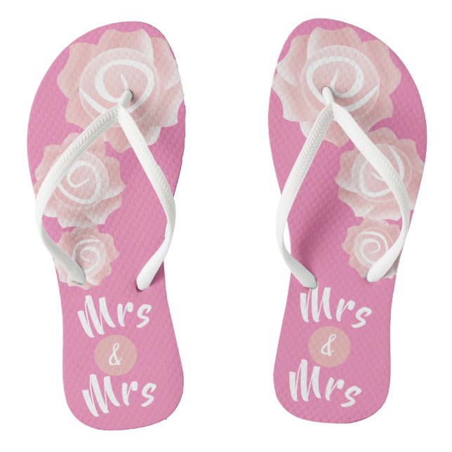 MRS & MRS. GAY Hochzeit Rose Flip Flops (Fußbett)