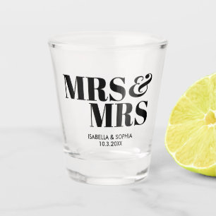 Mrs. & Mrs. Personalisiert Wedding Shot Glass Favo Schnapsglas