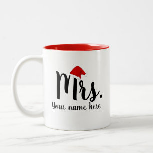 Mrs Red Santa Sweatshirt Zweifarbige Tasse