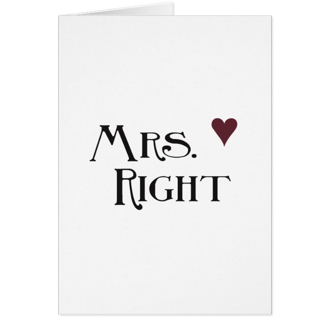 Mrs. Right (Vorne)