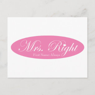 Mrs. Right Postkarte