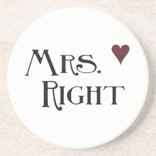 Mrs. Right Sandstein Untersetzer