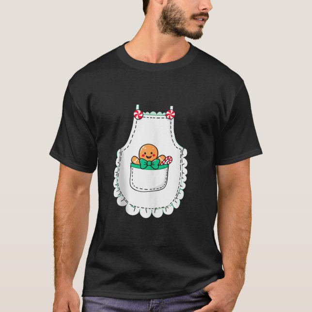 Mrs Santa Claus Apron Gingerbread Candy Cane Chris T-Shirt (Vorderseite)