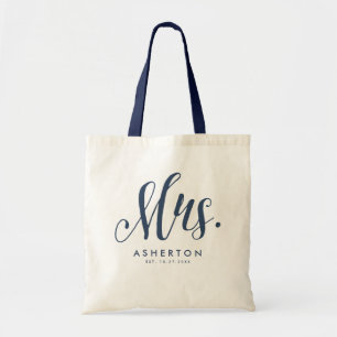 Mrs. script navy blauer frisch verheiratete Braut Tragetasche
