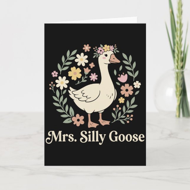 Mrs Silly Goose Playful Bride Humor Wedding Karte (Vorderseite)