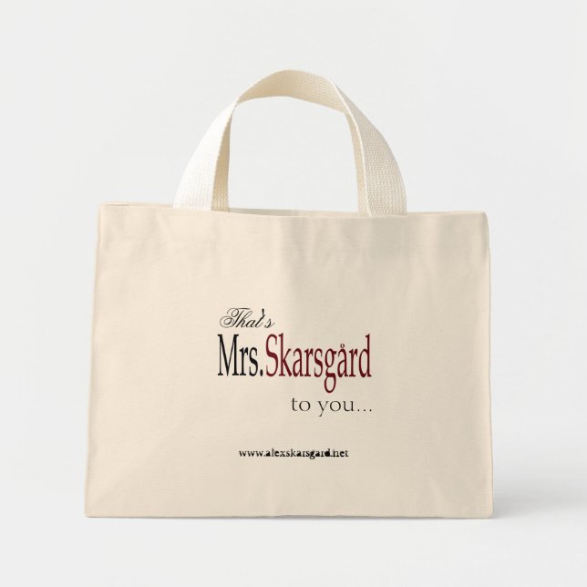 "Mrs. Skarsgard" Tote-Tasche Mini Stoffbeutel (Vorne)