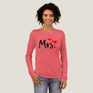 Mrs. T-Shirt – Süßes rotes Herz Frau Design Tri-Blend Shirt