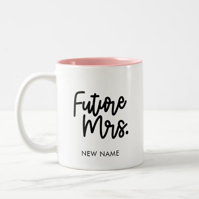 Mrs. Tasse" "Mrs. coffee Tasse" "Mrs. cup Hochzeit Zweifarbige Tasse (Links)