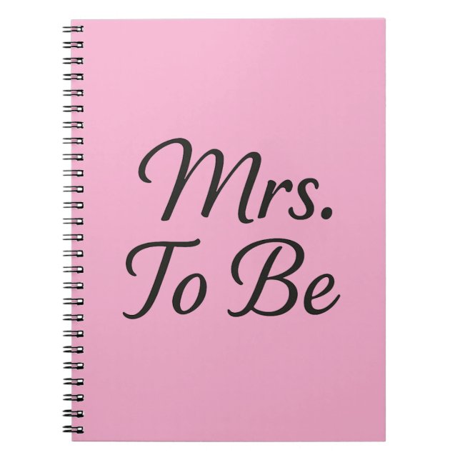 Mrs. To Be - Elegant Bridal Notebook Design Notizblock (Vorderseite)