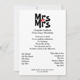 Mrs. und Mrs. Modern Bold Gay Lesbian Wedding Einladung